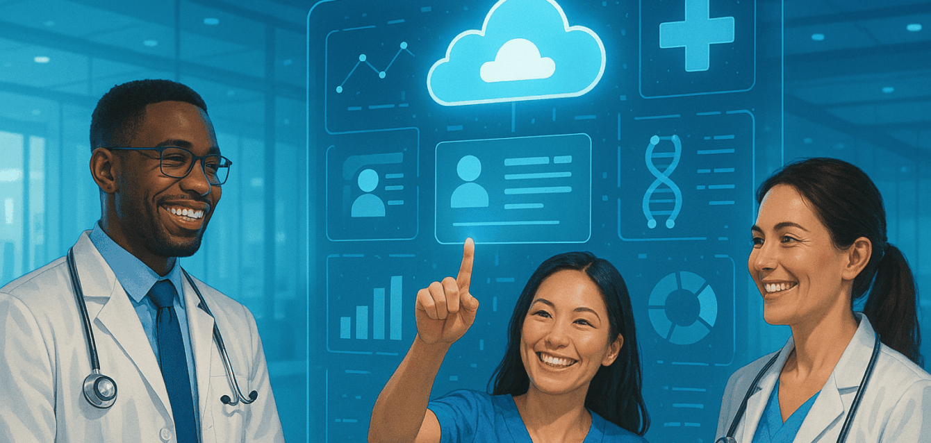 Healthcare Professionals accessing patient data via cloud based systems