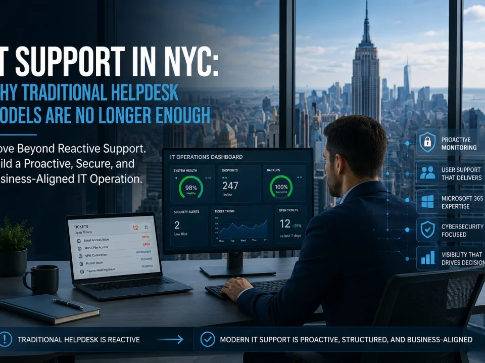 IT support dashboard overlooking New York City