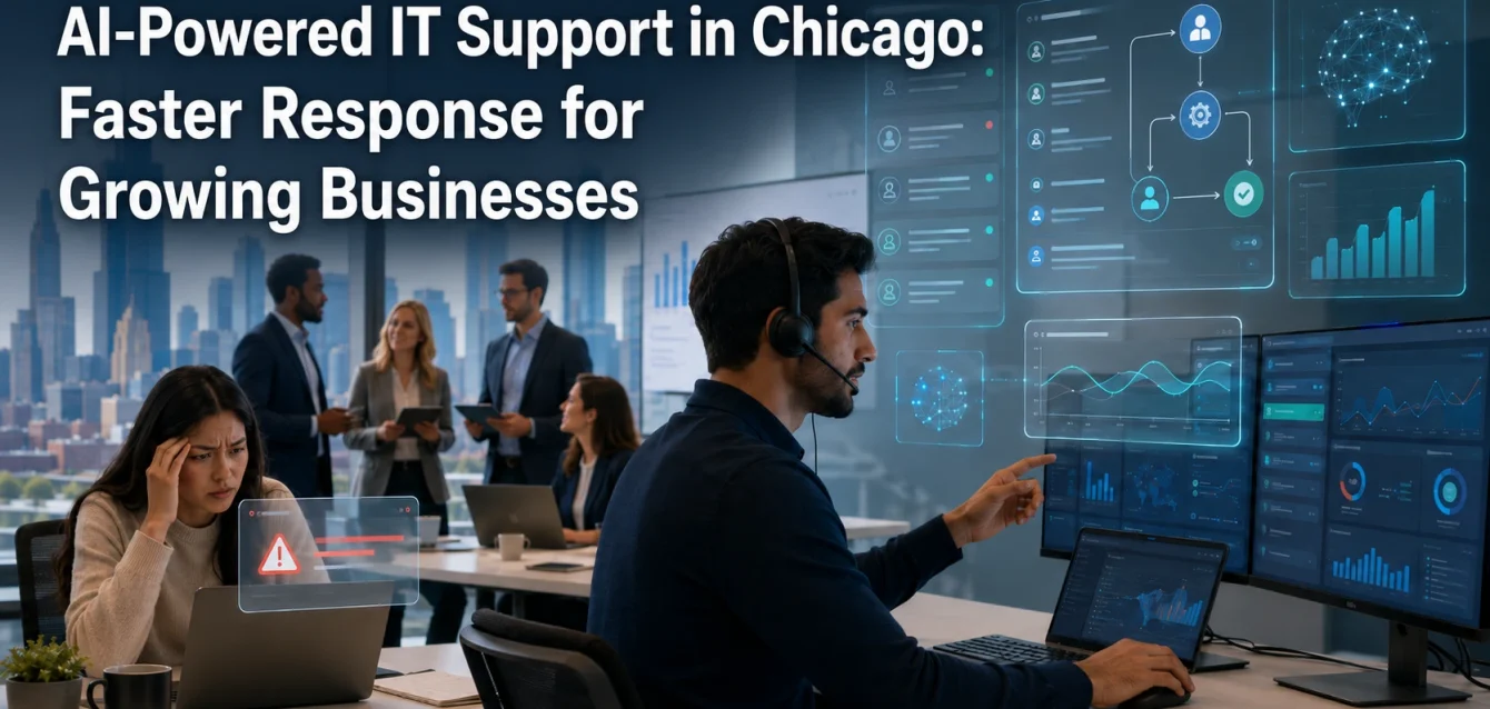 AI-powered IT support helping a Chicago business team