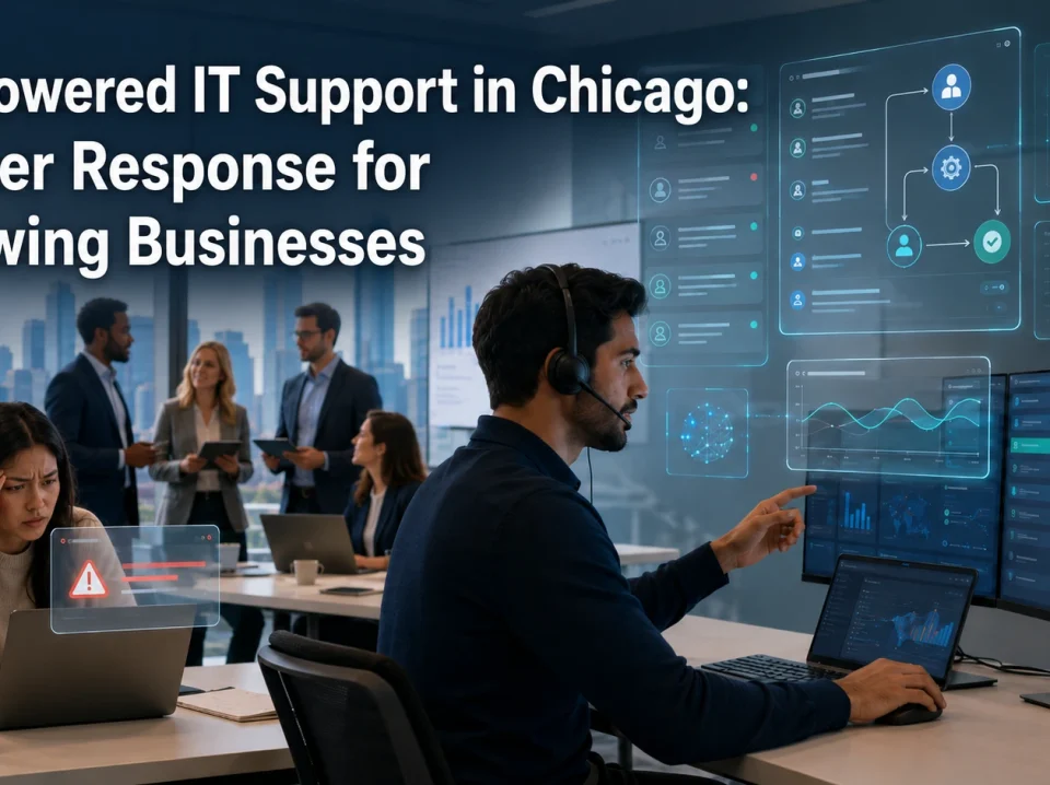 AI-powered IT support helping a Chicago business team