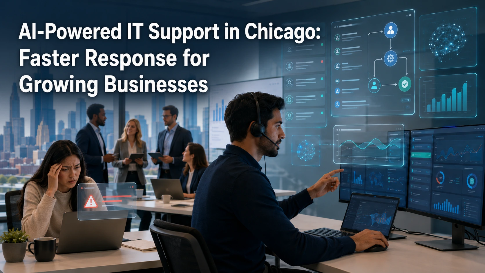 AI-powered IT support helping a Chicago business team