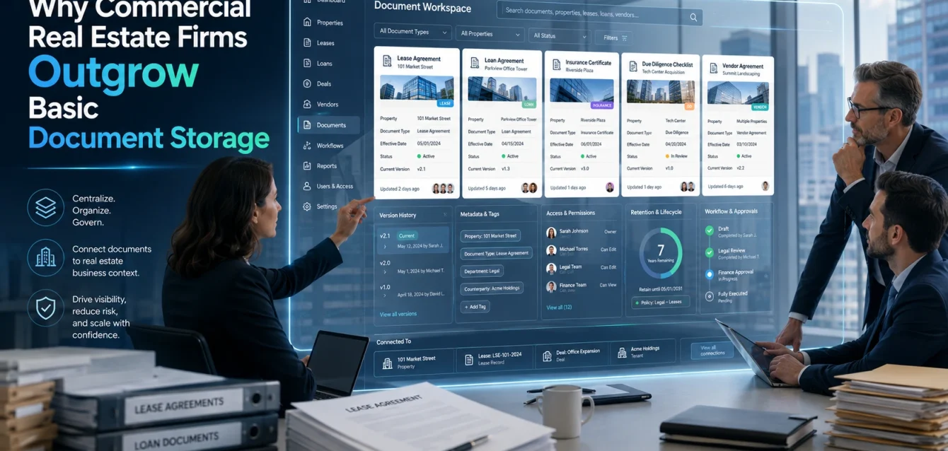 Commercial real estate firms moving from basic document storage to governed document management