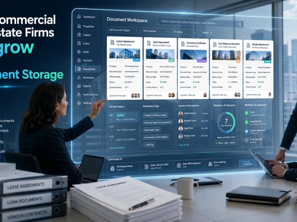 Commercial real estate firms moving from basic document storage to governed document management