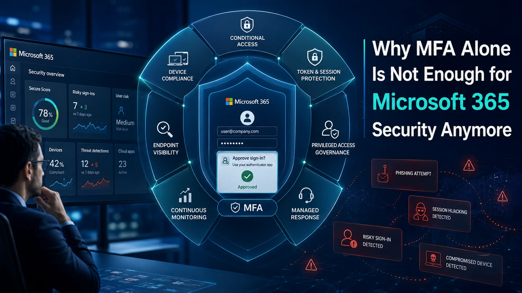 Layered Microsoft 365 identity security beyond basic MFA